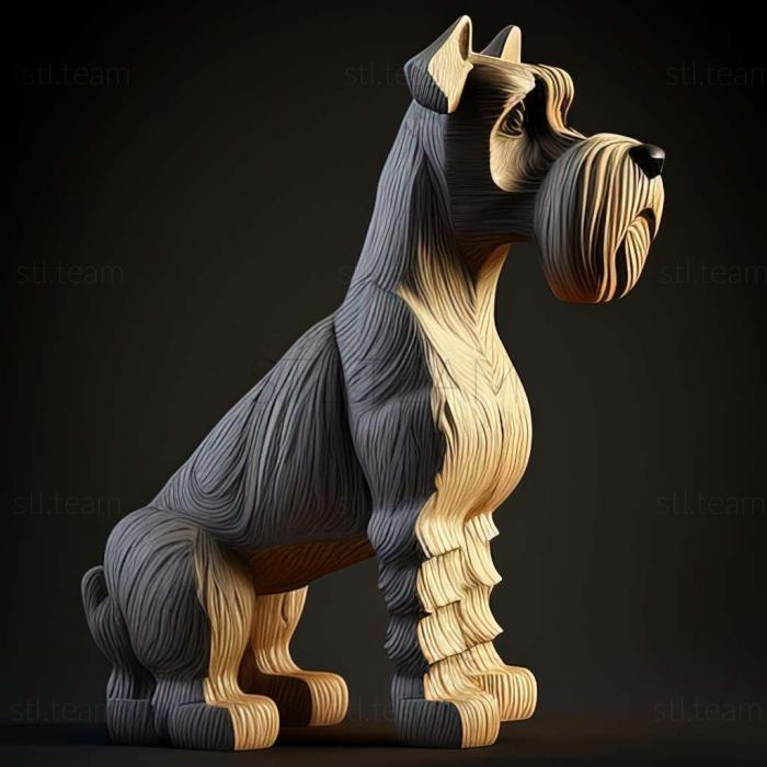 3D model Zwergschnauzer dog (STL)